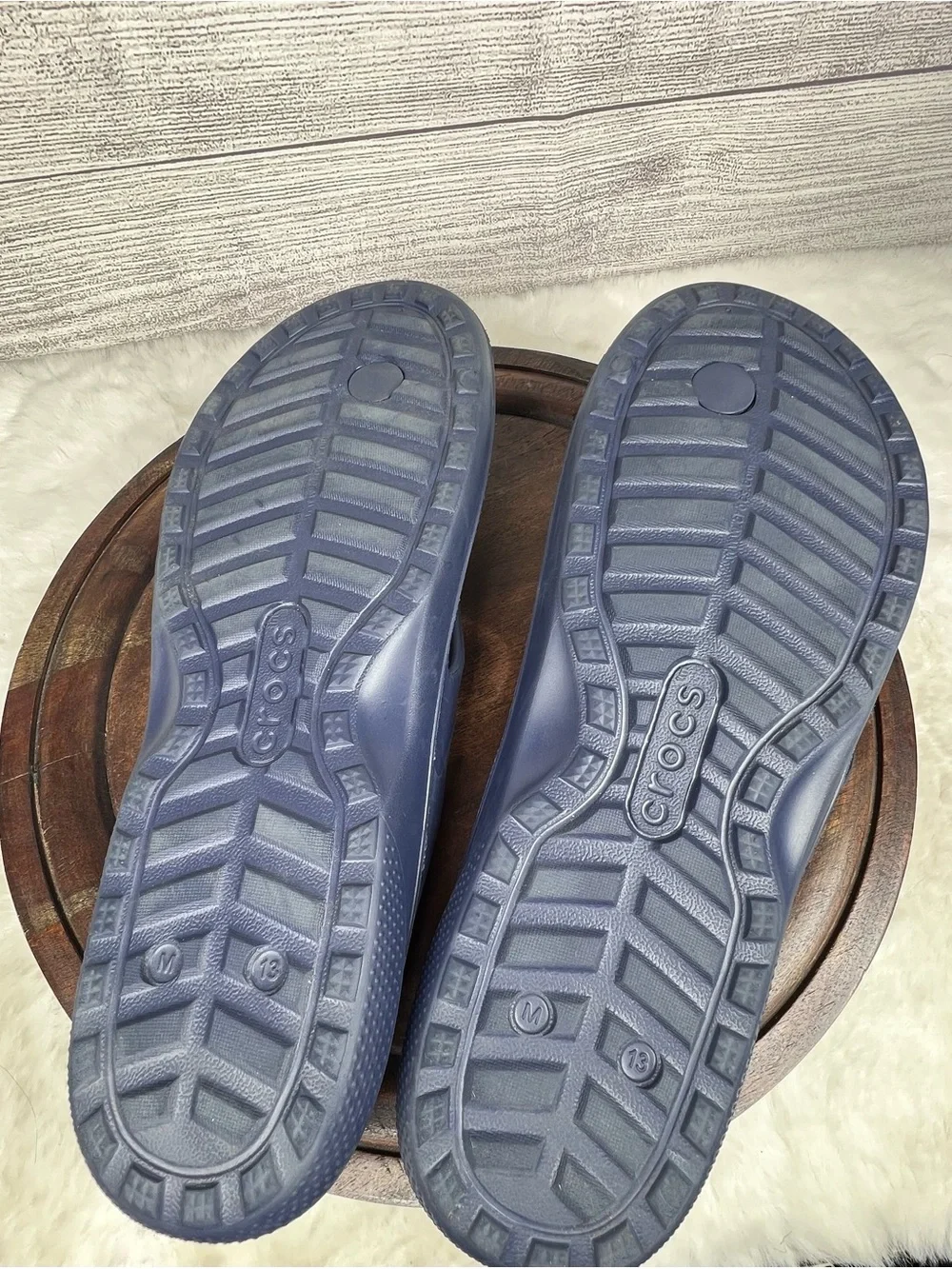 Crocs Kadee II Blue Flip Flops Thong Sandals Size Men's 13 Shoes Beach Vacation